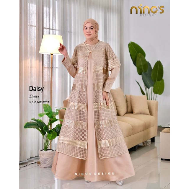 GAMIS SET OUTER BRUKAT NINOS CANTIK TERBARU BAJU LEBARAN