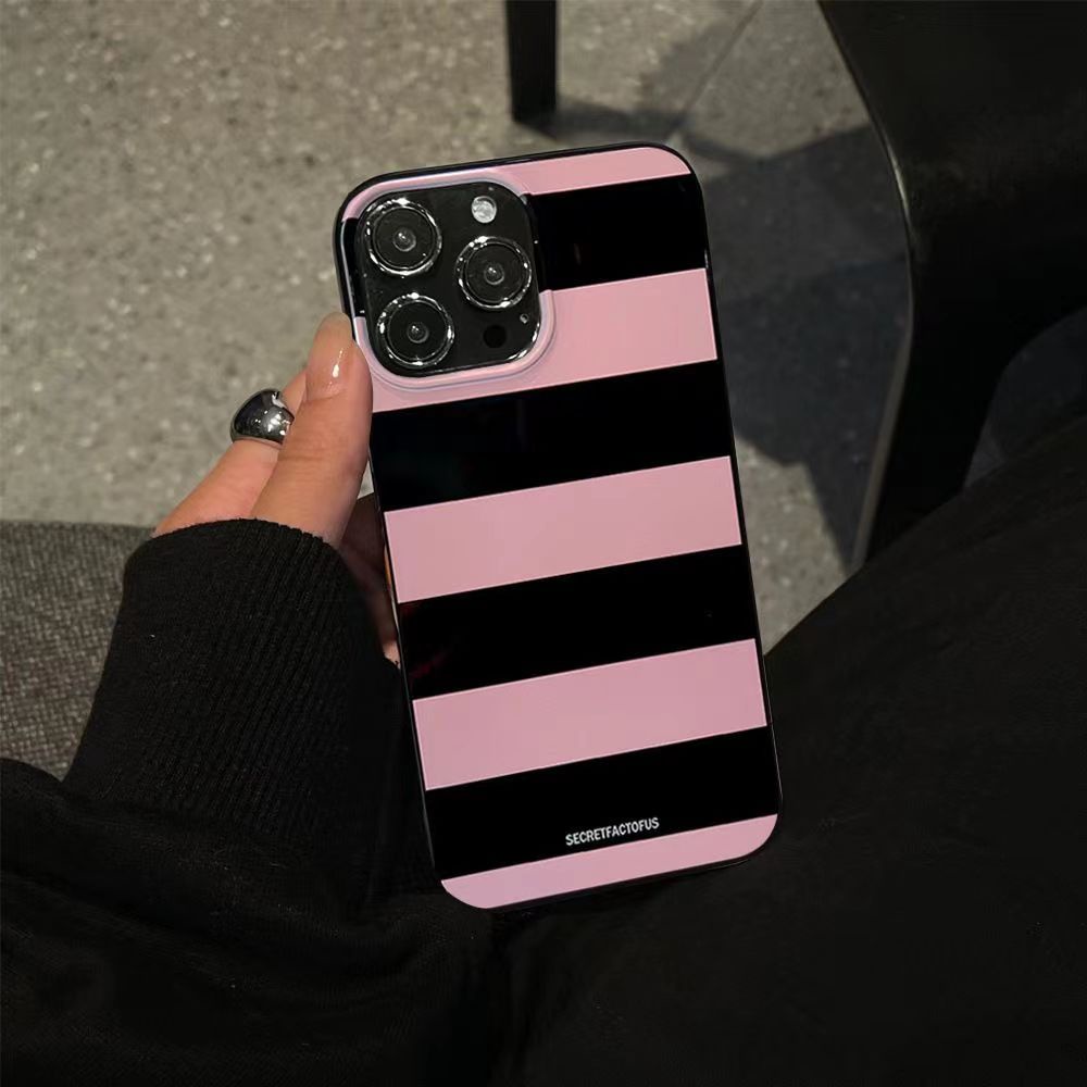 IPHONE Ins Motif Garis Cocok Untuk Iphone14 14pro 14plus 13 13mini 13pro 13prm iPhone12 7Plus 8Plus Xr XS 13 12mini Pro Max Empat Sudut Casing Ponsel Tahan Guncangan