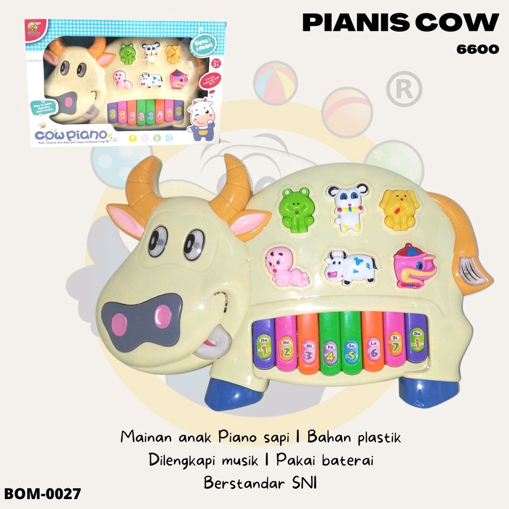 RAJAWALI TOYS GAJAHMADA MAINAN PIANIS COW 6600/MAINAN ANAK PIANO