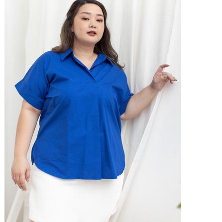 ➹ [ ECLAIRE ] Big Size Hara Shirt - Atasan Kemeja Casual Jumbo ✲