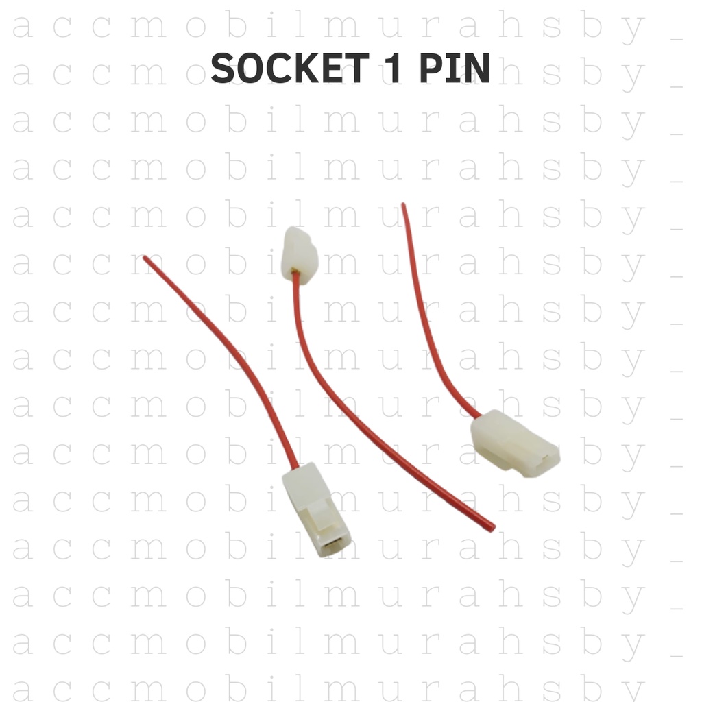 Connector soket skun besar terminal kabel male female 1 pin + kabel