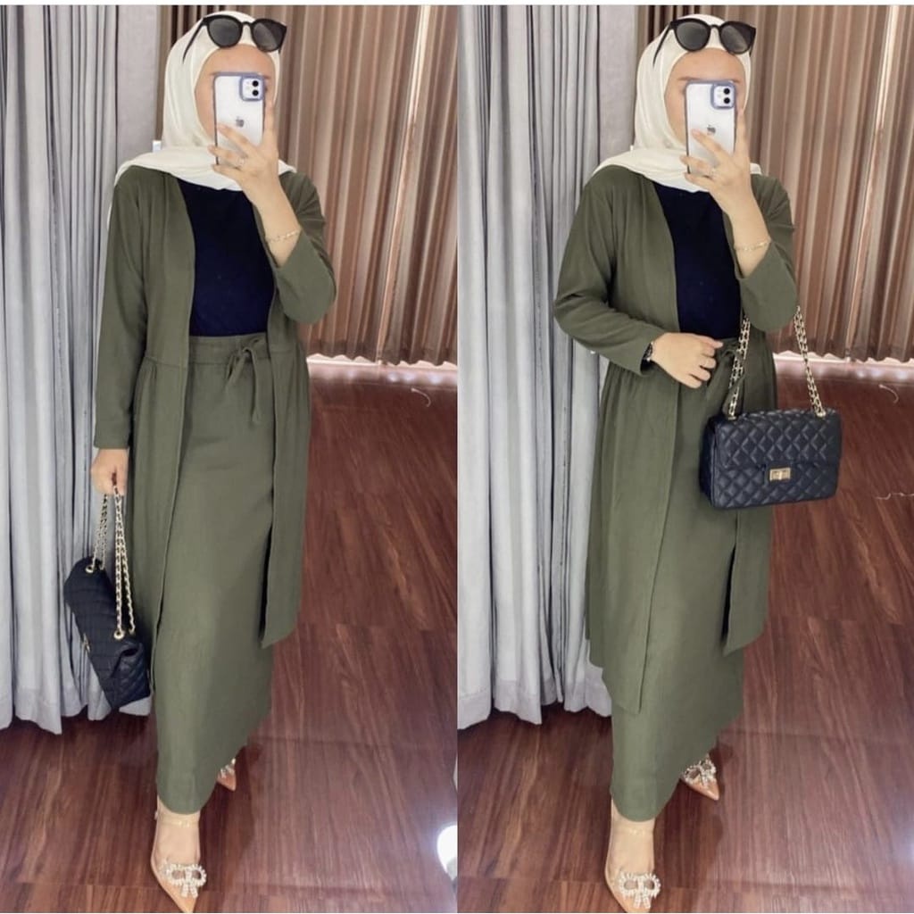 AS FASHION-COD-SETELAN WANITA MUSLIM TERBARU-SETELAN HIJAB WANITA JUMBO-SETELAN OOTD 2023