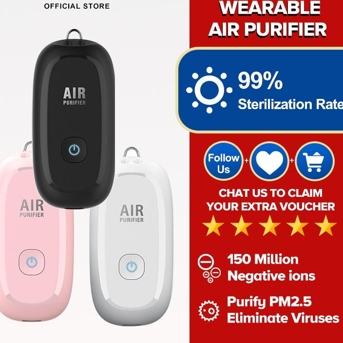 ✦ JAMAY M8 Air Purifier Personal Ionizer Portable Purifier Kalung Necklace Ion Negatif ❇