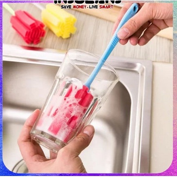 SIKAT SPON GELAS TONGKAT Pembersih Botol Bayi Spons Spon Sponge Pembersih Sikat Cuci Botol Dot Gelas