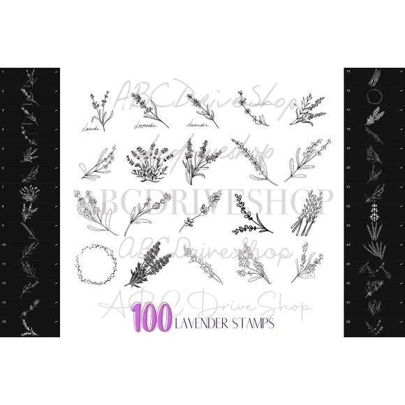 Procreate Brush - Lavender Stamp Brushes &amp; Palette