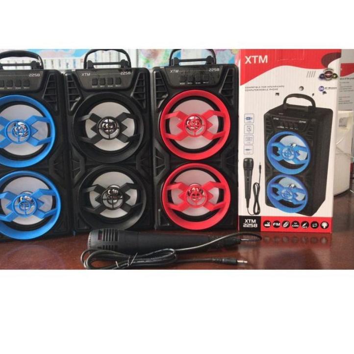 ✮ COD SPEAKER BLUETOOTH XTM 2258 PLUS MIC KABEL KARAOKE/SPEAKER SALON KARAOKE AKTIF XTM/SPEAKER PORT