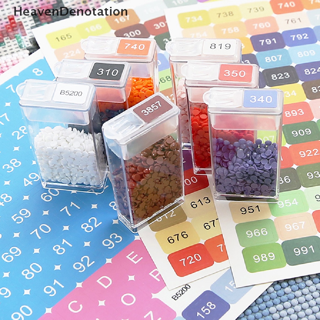 [HeavenDenotation] Stiker Angka Warna Diamond Paing447 DMC Labels Stickers Kotak Penyimpanan Diamond Paing Aksesoris Mosaic Bottle Tools HDV