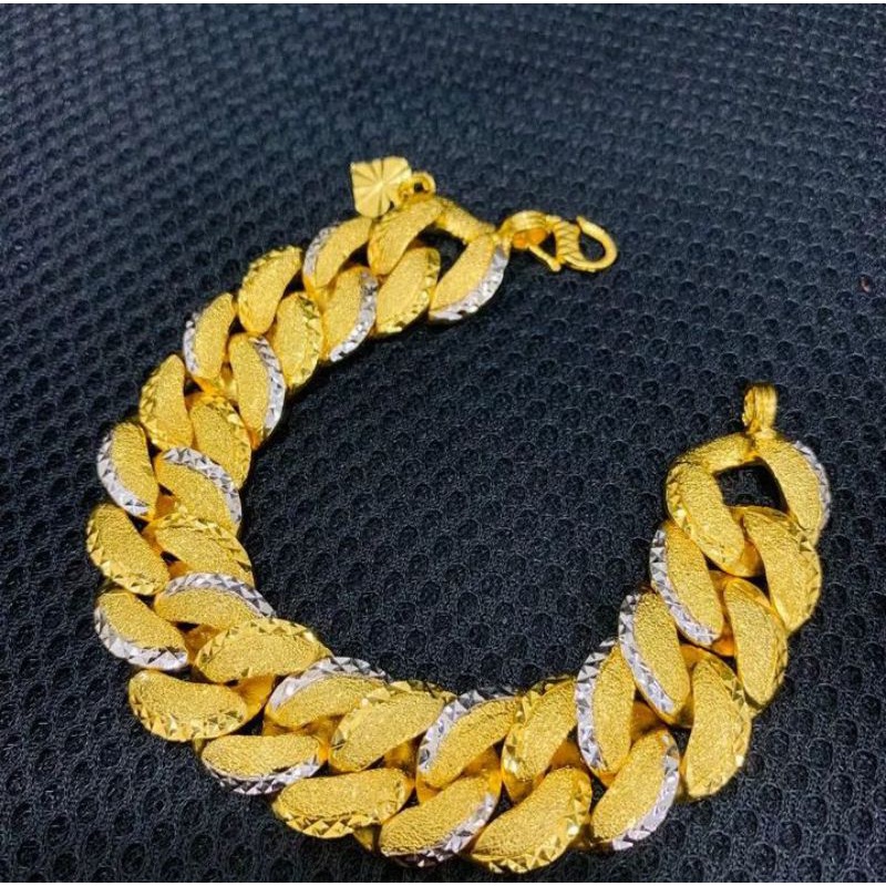 gelang rantai emas sisik naga besar titanium asli