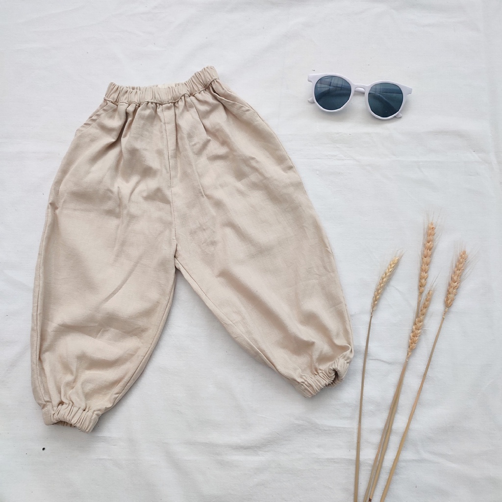 Littlepopy Jogger Pants - Celana Panjang Linen Korean Anak Laki-laki Cowo