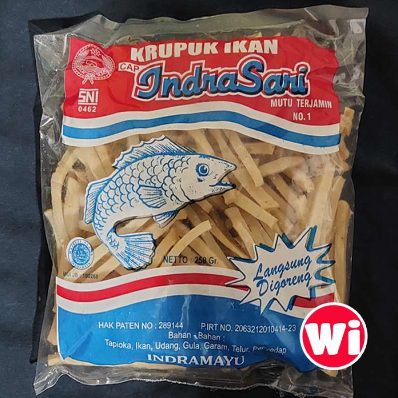 

Kerupuk Ikan Stik Mentah Gurih Cap Indrasari 250gr