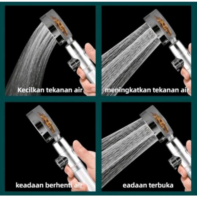 Hand Shower Turbo /  Kepala Shower Kipas Turbo Fan / Shower Head Shower Mandi Minimalis Pressurized Nozzle / Turbo Fan Shower Head Water Saving High / Shower Kamar Mandi / Kepala Shower Dengan Filter Air dan Kipas Turbo Hemat Air