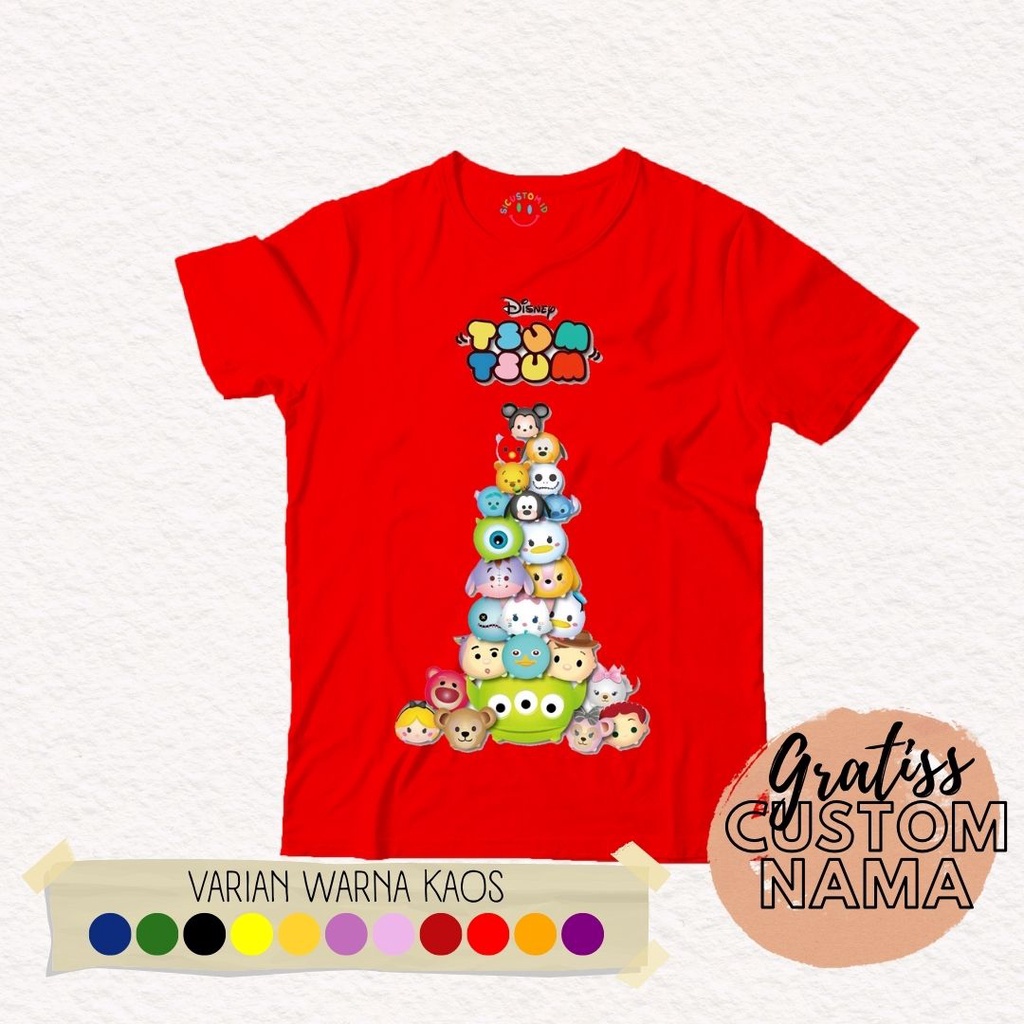 TERLARIS kaos anak lengan pendek/ Baju anak Laki-laki &amp; perempuan TSUM-TSUM usia 1-10 Tahun