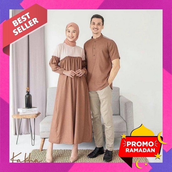[New Arrival] Fatimah Ali Ria Ricis Couple Baju Pasangan Kemeja Lengan Panjang Gamis Baju Muslim Pas