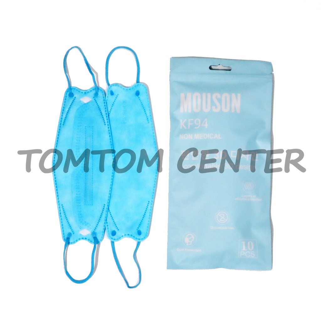 (Mouson) Masker Kf94 Mouson Isi 10 Pcs Warna Warni Hitam Putih Abu Murah