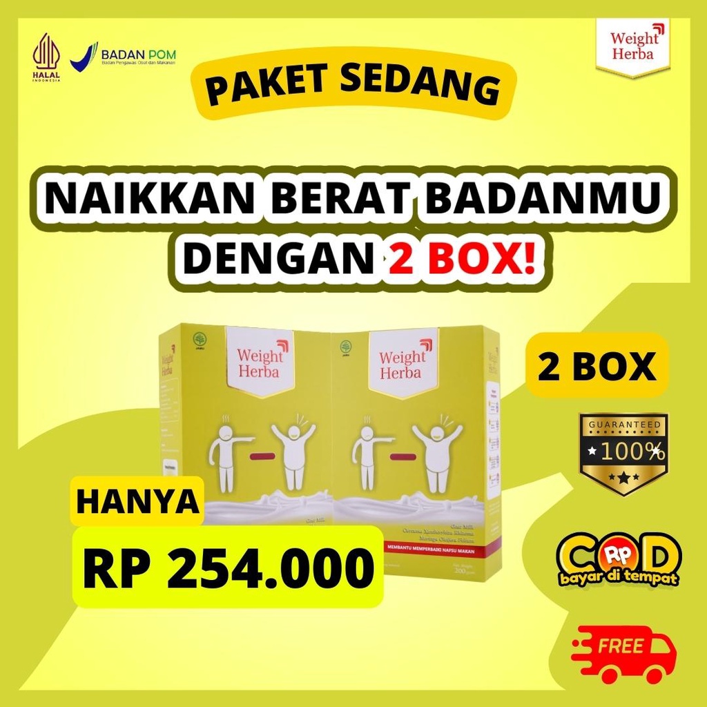 

[PAKET 2 BOX] | Weight Herba | Susu Kambing Etawa Untuk Meningkatkan Nafsu Makan Secara Drastis Menambah Berat Badan Menjadi Ideal