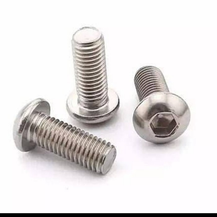 baut L BUTTON stainless steel M6 X 16 SS304 (HARGA PER BIJI)