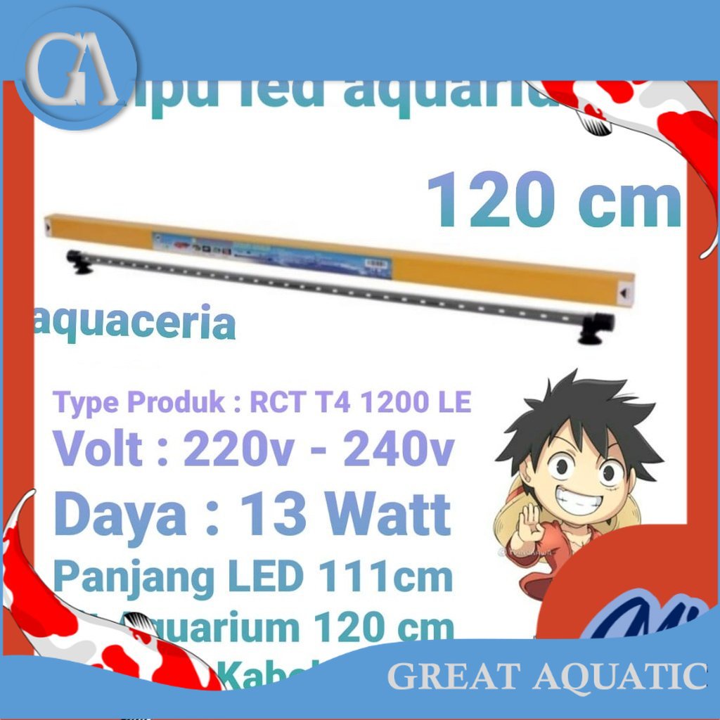 lampu led aquarium panjang 120 cm RECENT RCT 1200