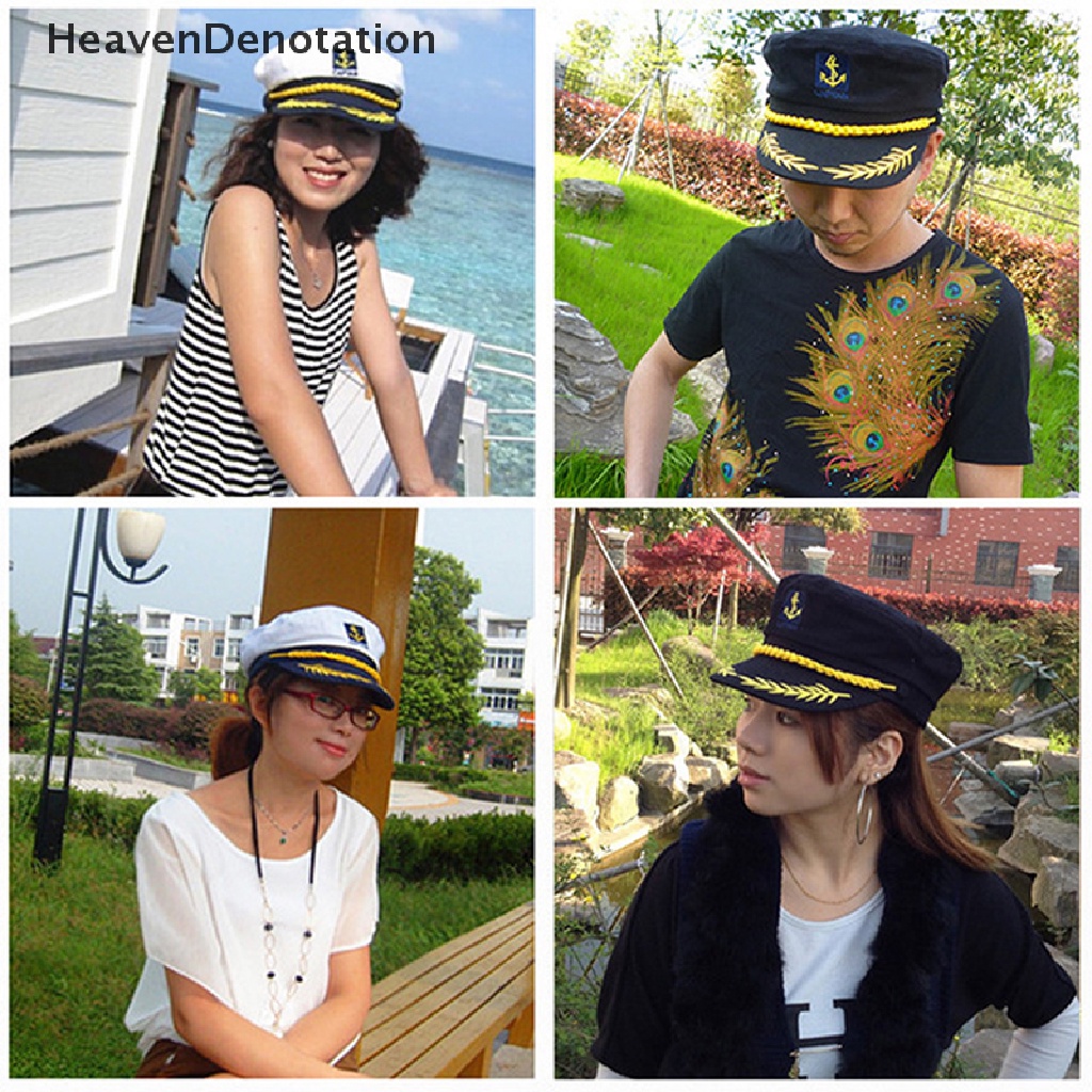 [HeavenDenotation] Topi Militer Yacht Dewasa Boat Skipper Kapal Pelaut Kapten Kostum Hat HDV