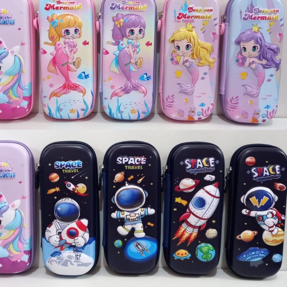 

trxH2t7S Tempat pensil 3D Premium Banyak Sekat di bagian dalam Kantong zipper kotak pensil 3D unicorn timbul bahan EVA untuk anak import kado anak perempuan