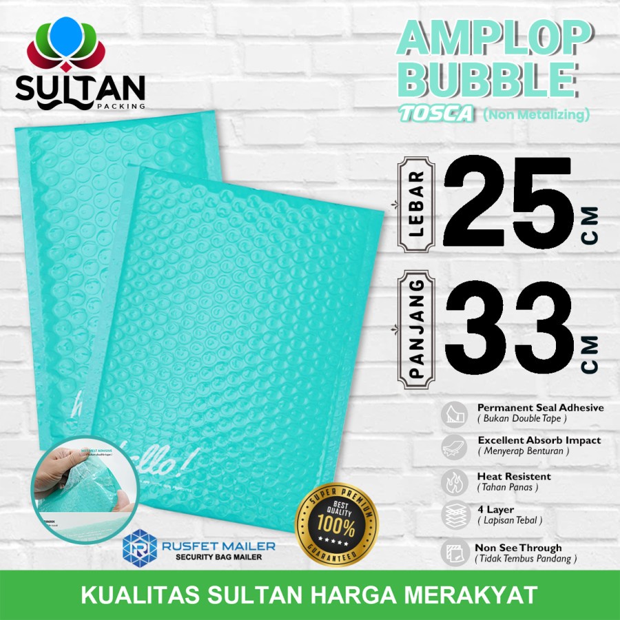 

AMPLOP BUBBLE MAILER TOSCS 25x33cm RUFSET ENVELOPE WRAP PREMIUM SATUAN
