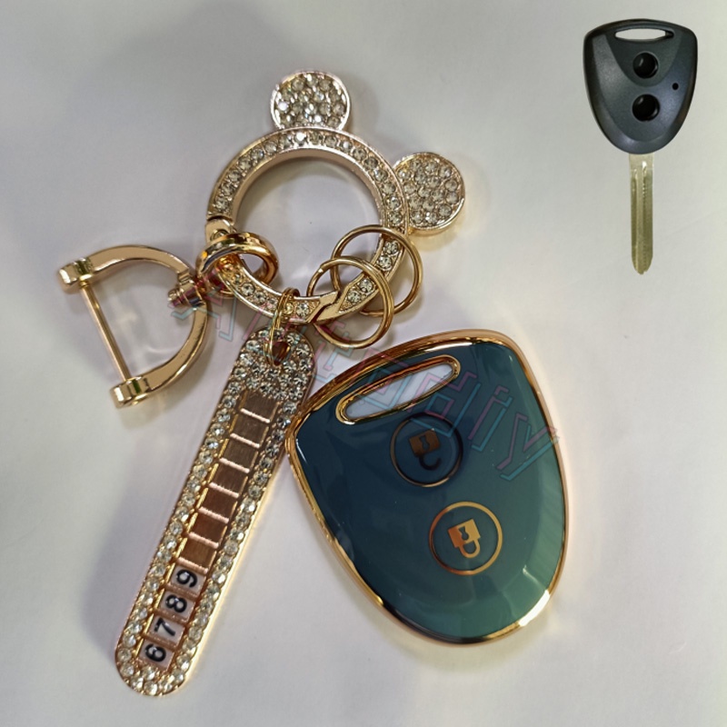 TPU Golden Edge Key Remote Mobil - DAIHATSU SIGRA CALYA / GRAND AVANZA Toyota Case Key Remote Kunci fob