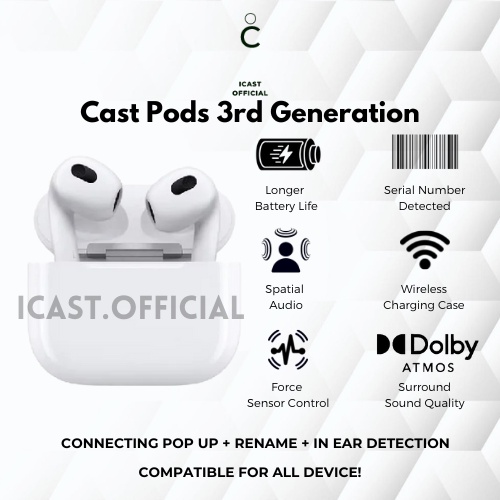 iCast TWS Cast Pods Gen 3 H1 3rd Edition Final Upgrade [Serial Number Detected] by iCast Official