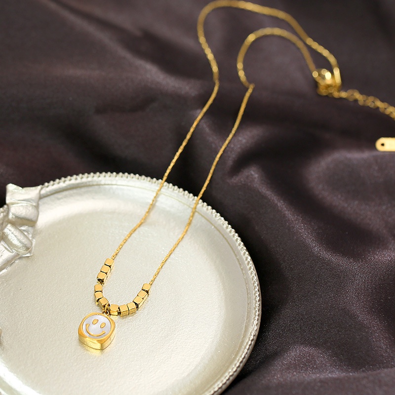Kalung smile susun kubus titanium anti karat harga grosir bisa cod harga grosir bisa bayar di tempat