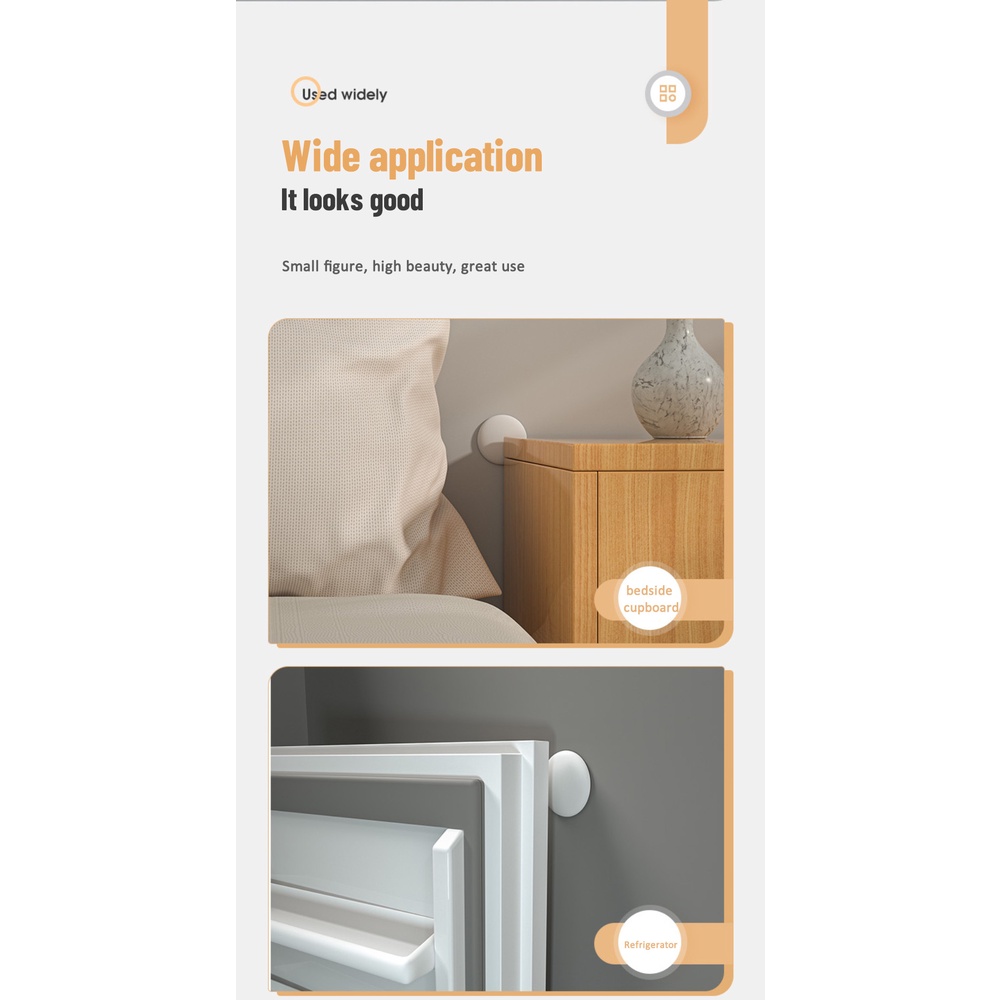 ღ Anti-Tabrakan Stiker Dinding Tebal Handle Pintu Pad Silikon Penyangga Handle Pintu Kunci Dinding Bisu Shockproof Pelindung Kecelakaan pad Alat Rumah Tangga