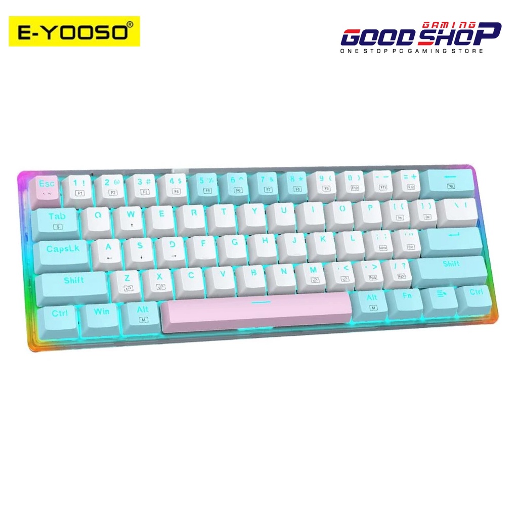 E-YOOSO HOTSWAP MECHANICAL GAMING KEYBOARD 60% MACARON COLOR - Z-11T