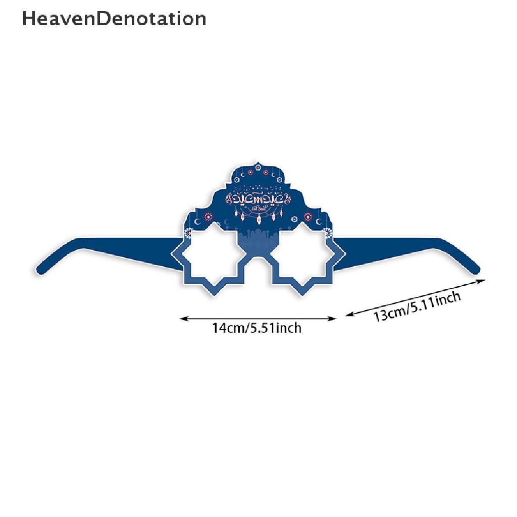 [HeavenDenotation] 6pcs Frame Kacamata Kertas Dekorasi EID Mubarak Perlengkapan Pesta Islami Props HDV