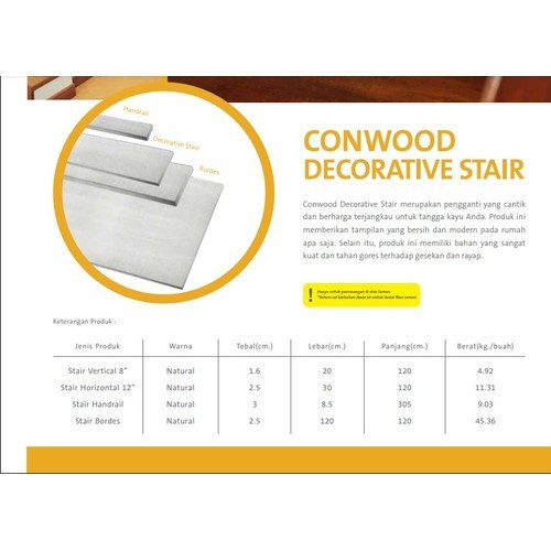 Conwood Decorative Stair 12" (Horizontal) - (Tangga Dekoratif Conwood)