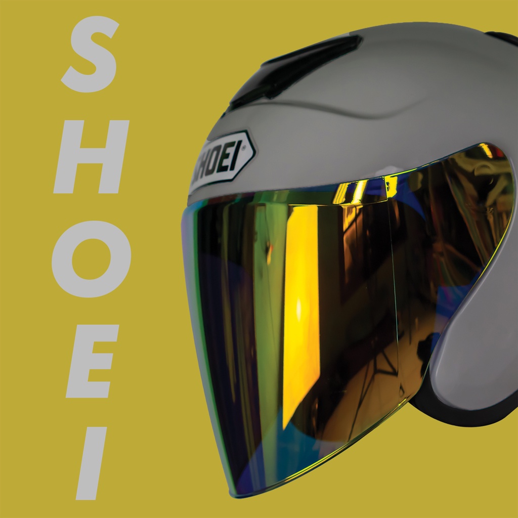 Helm Half Face MLA Kyoto / Putih Kaca Visor Gold-Blue-Hitam Iridium / Helm Premium SNI untuk Pria Dan Wanita Dewasa COD