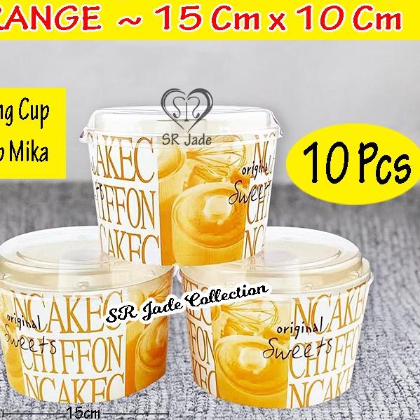 ۞ Loyang Chiffon Kertas Premium + Tutup Mika / Baking Cup Case 15 Cm 11,5 cm Mini Chiffon ~ SR Jade 
