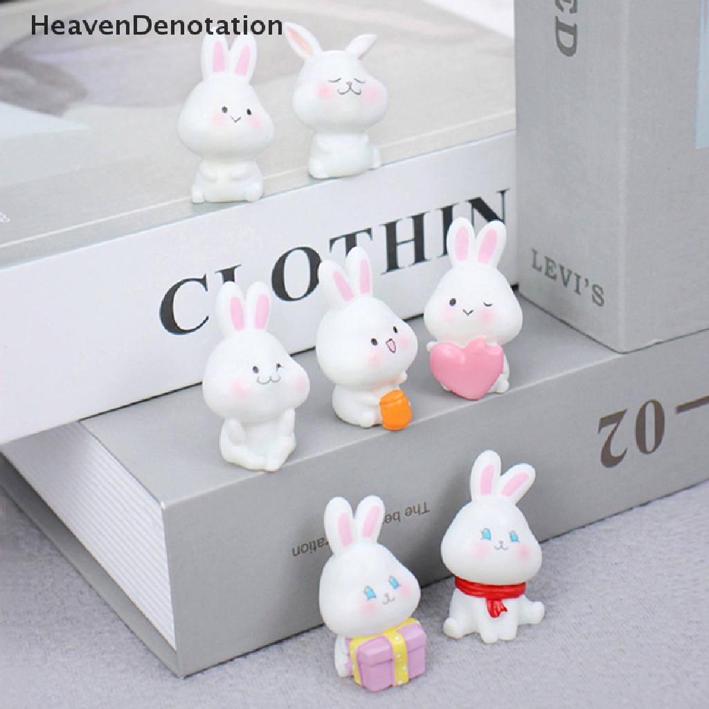 [HeavenDenotation] 1pc Kartun Kelinci Lucu Lanskap Mikro Resin Kelinci Dekorasi Craft Aksesoris HDV