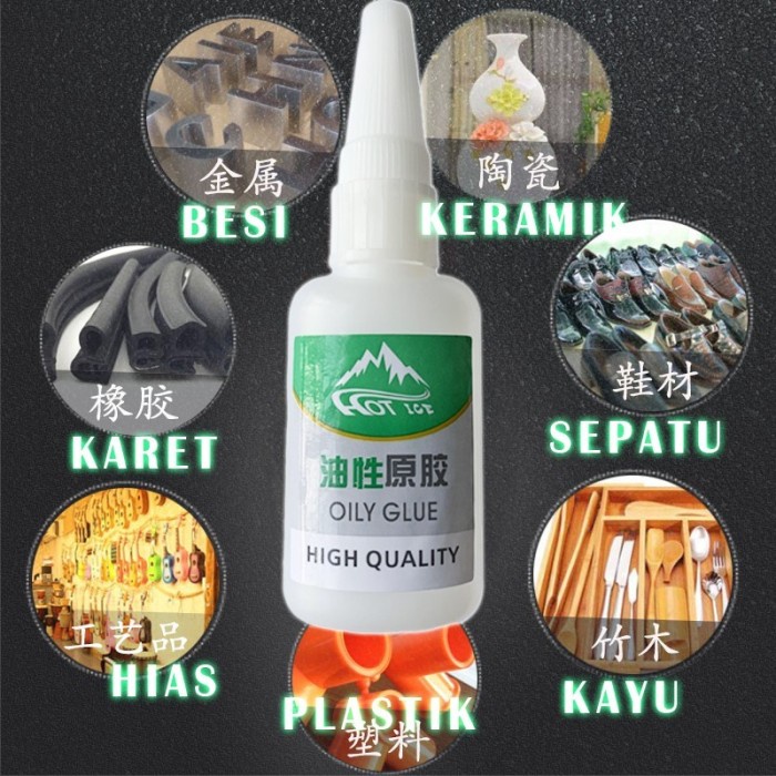 Lem SUPER GLUE Oily Glue Cairan Super Perekat Kuat Lem Korea Lem Setan Serbaguna Tahan Air Tahan Panas