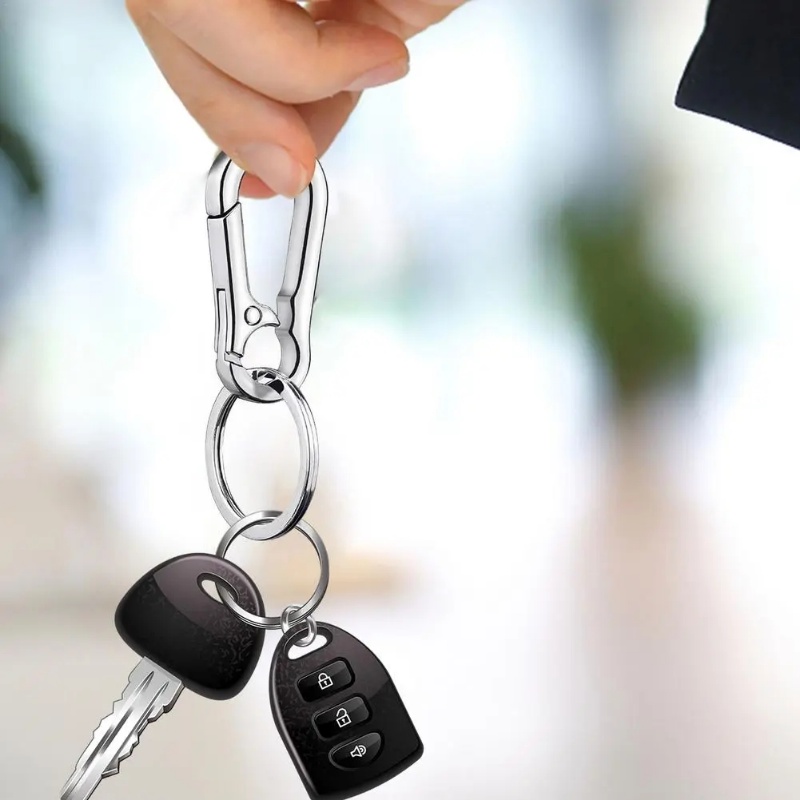 Kualitas Tinggi Tahan Lama Zinc Alloy Anti-Korosi Gantungan Kunci/Mode Sederhana Logam Anti-Karat Kunci Cincin/Unisex Luar Ruangan Anti-Hilang Keyring Aksesoris