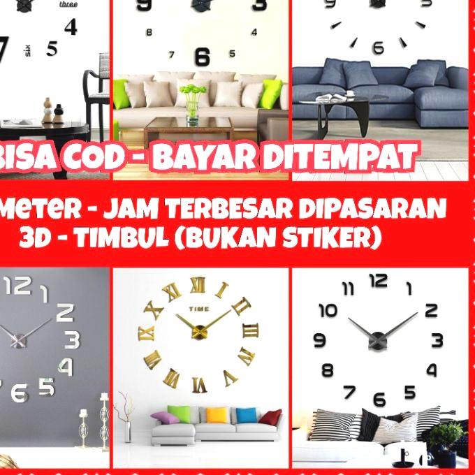 ♧ Jam Dinding Besar 80 - 130cm | Jam Dinding DIY Besar | Jam Dinding Jumbo | Jam DIY Raksasa | Jam D
