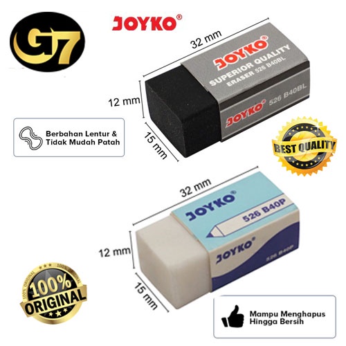 

Penghapus Pensil Super Bersih Joyko Eraser Warna Hitam Putih Original Stip Karet Penghapus Alat Tulis Sekolah Kantor