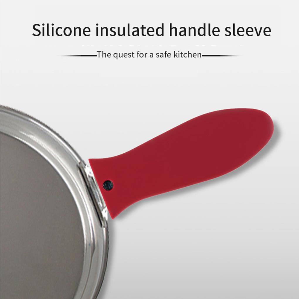 2pcs Handle Holder Anti Lengket Aneka Warna Silicone Cover Perlengkapan Dapur Aksesoris Rumah Tangga Serbaguna Handle Sleeve
