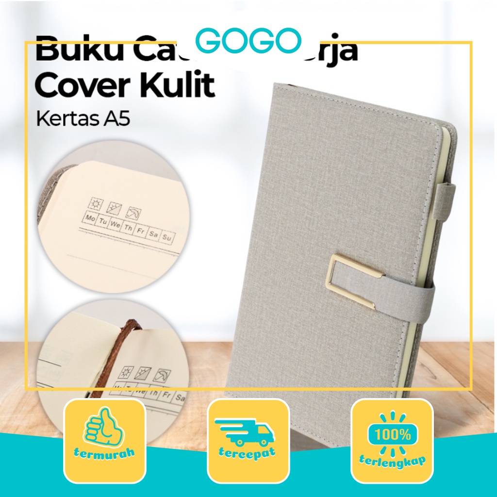 【GOGOMART】Buku Catatan Kerja Cover Kulit Kertas A5 - JSK