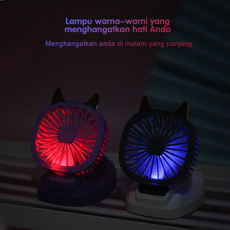 Kipas Angin Portabel Traveling Outdoor Mini Bentuk Jam Tangan Dengan Lampu Usb Rechargeable 3 Kecepatan