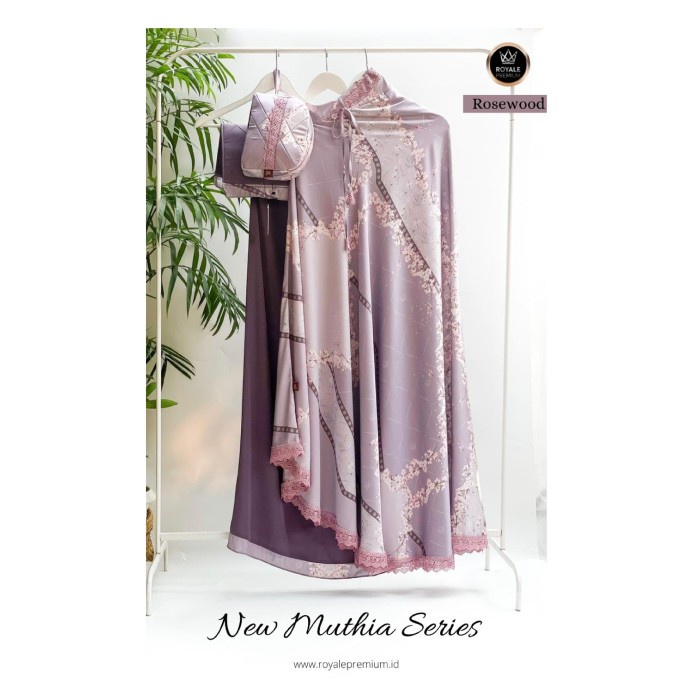 Mukena Silk Shabby New Muthia Series by Royale Premium + Sajadah Muka - rosewood