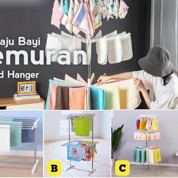 ✱ Jemuran Rak Handuk Jemuran Model Baru Rak Jemuran Baju Bahan Stainlees ♫