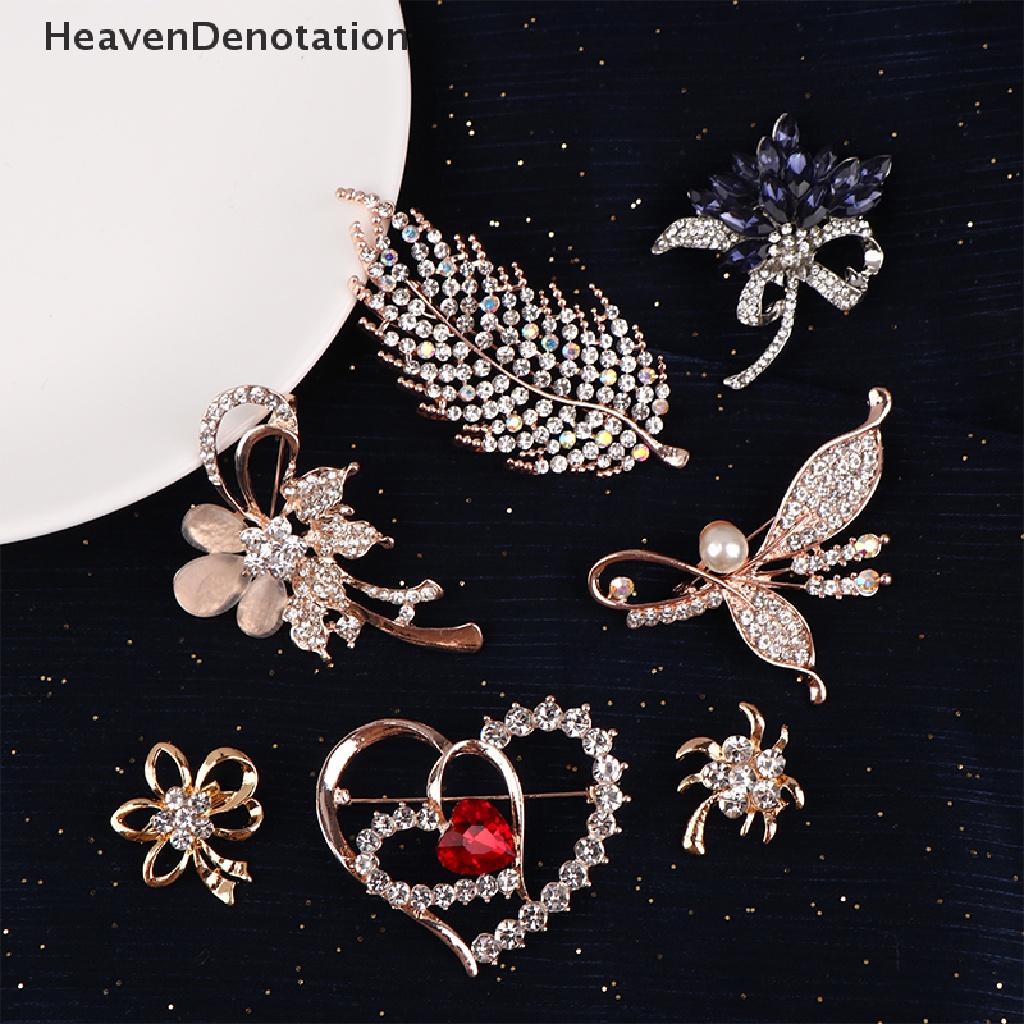 [HeavenDenotation] Women Flower Animal Brooches Lady Rhinestone Pearl Corsage Brooch Pin Girl Trendy Jewelry Gift Pins Accessorises HDV