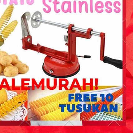 ▼ Spiral Potato Slicer Alat Pemotong Kentang Spiral Kentang Ulir ♞