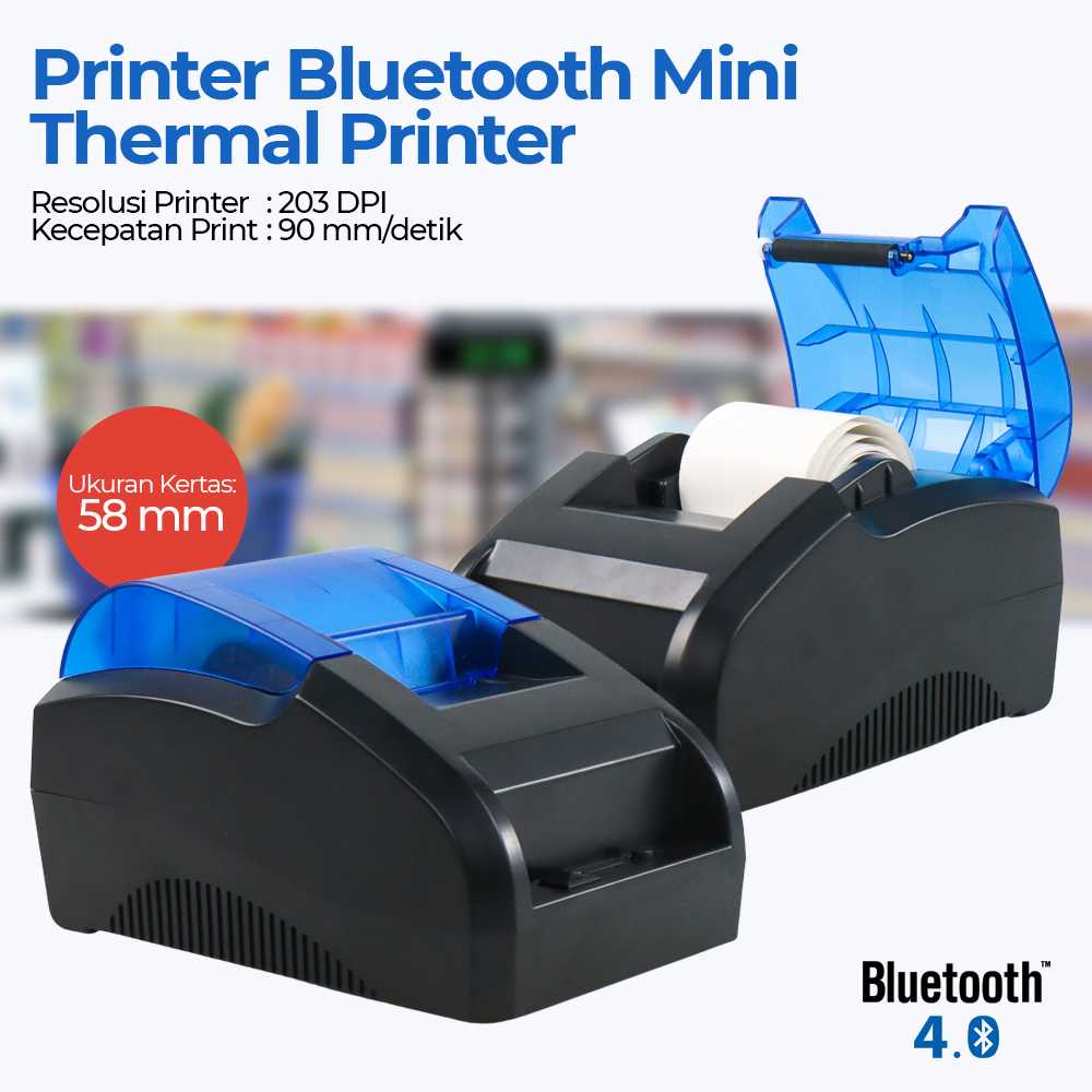 GOOJPRT Printer Bluetooth Mini Thermal Printer Portable POS 58mm - POS58D