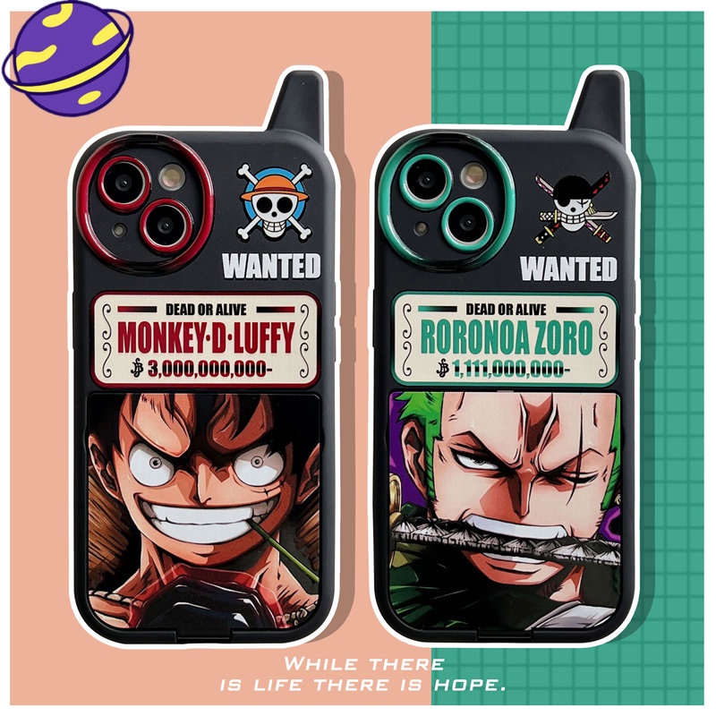 IPHONE Case Pelindung Cermin Kartun Untuk Iphone14 13 12 11 Pro Max Animasi Luffy &amp; Soron Casing Belakang