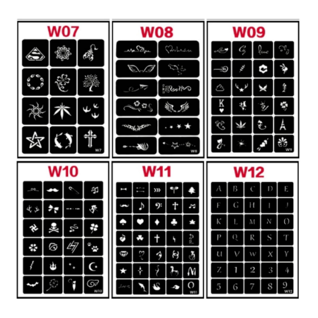HM-Pola Tato Temporer Tato Semi Permanen Seri W