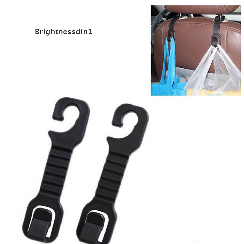 [Brightnessdin1] 2pc Pengait Holder Headrest Kursi Belakang Mobil Solid Untuk Tas Dompet Kain Toko Butik