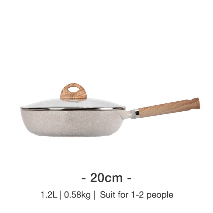 Teflon Carote Cosy Wajan Penggorengan (FryPan) Anti Lengket dengan Tutup - 20CM wajan set termurah a